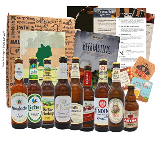 Coffret cadeau de voyage de bière en Allemagne comme idée cadeau avec 9 x 0,33 spécialités de bière d'Allemagne meilleures bières d'Allemagne à essayer