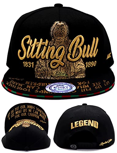 King s Choice Native Pride Sitting Bull New Leader Indian Black Era Snapback Hat Cap