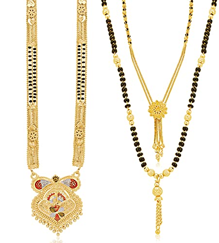 Sukkhi Glossy Gold Plated Mangalsutra Pendant Combo for Women (CBMP100872) (B09QX5KXBD) Amazon Price History, Amazon Price Tracker