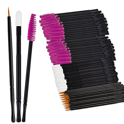Jaciya 200 Pack Disposable Mascara Brushes Lip Brushes Eyeliner Brushes Makeup Brush Applicator Tool