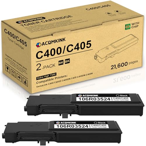 VersaLink C405 C400 Black Extra High Capacity Toner Cartridge (21,600 Pages) Replacement for Xerox 106R03524 VersaLink C400 C405 Printer Toner, 2 Pack