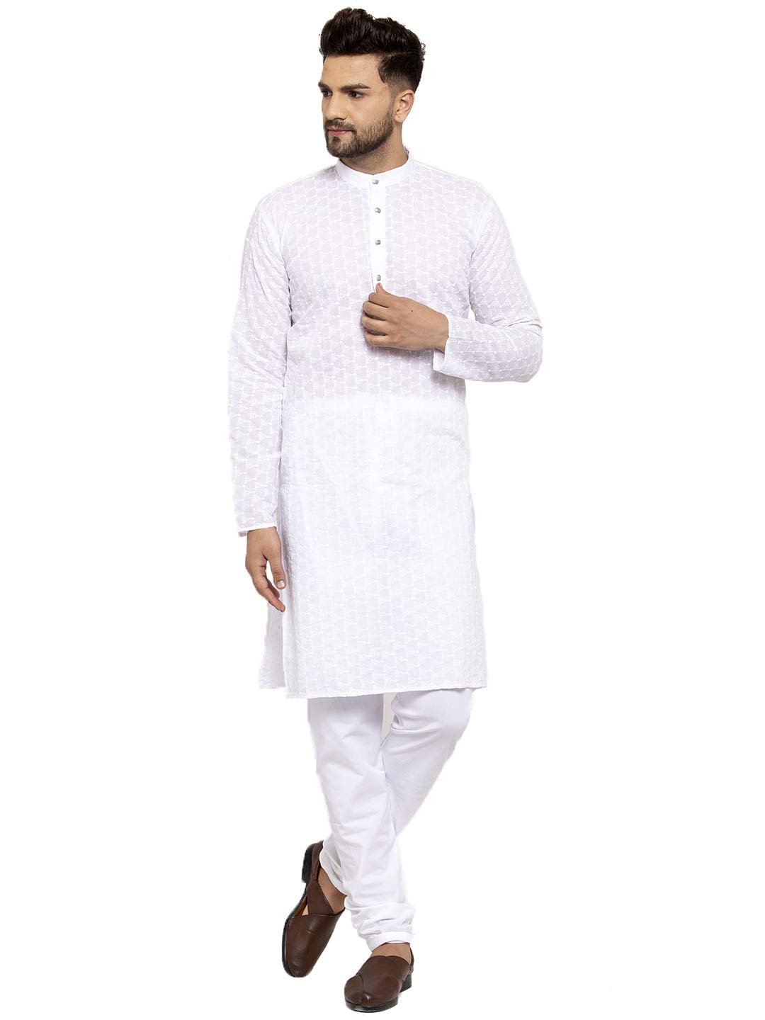 jompers Men's Chicken Cotton Kurta Pyjama Set-picture-10