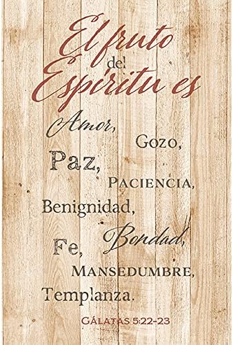DEXSA El Fruto Del Espíritu Es - The Fruit of the Spirit - Inspirational Saying in Spanish 6x9 Wood Plaque with Easel and Wall Hanger | Made in the USA