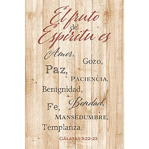 DexsaEl Fruto Del Espíritu ES - The Fruit of The Spirit - Inspirational Saying in Spanish 6x9 Wood Plaque with Easel and Wall Hanger