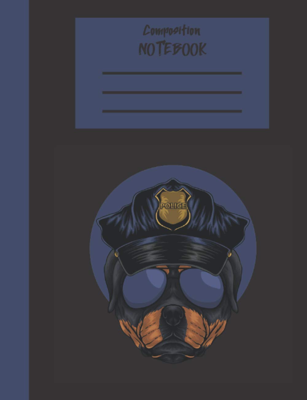 Composition Notebook Police: 7.5 x 9.75 100 Dotted Pages Dog Themed Journal for School & College
