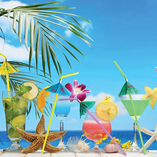 Prextex 200 pitillos cocktail paraguas flexibles de plástico miniatura 2