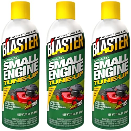 Blaster Chemical Lawn Mower Starter – 16 oz Starter Fluid for Small Engines – Fuel System Aid for Lawn Mower and Outdoor Power Equipment – Engine Start Spray Can – Pack of 3