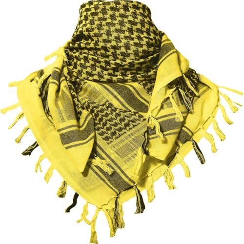 Image of Cotton Shemagh Keffiyeh Scarf - Lightweight Tactical Desert Head Neck Wrap, Sun Protection Outdoor Scarf for Summer Hiking