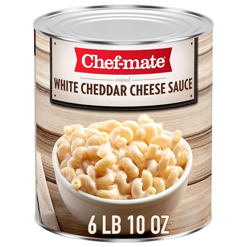 Image of Chef-mate White Cheddar Cheese Sauce and Queso, Canned Food for Mac and Cheese, 6 lb 10 oz (#10 Can Bulk)