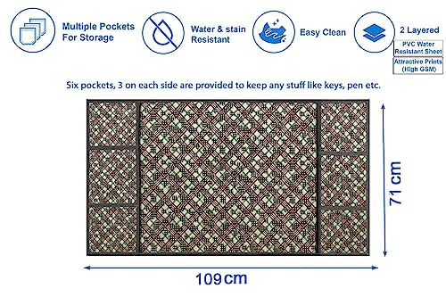 Image of Stylista Refridgerator top Cover Suitable for Samsung RR21C2H25CR /HL, 189 Liter Fridge, Dimension (WXD) 71x109 CM, Luxury Pattern Yellow