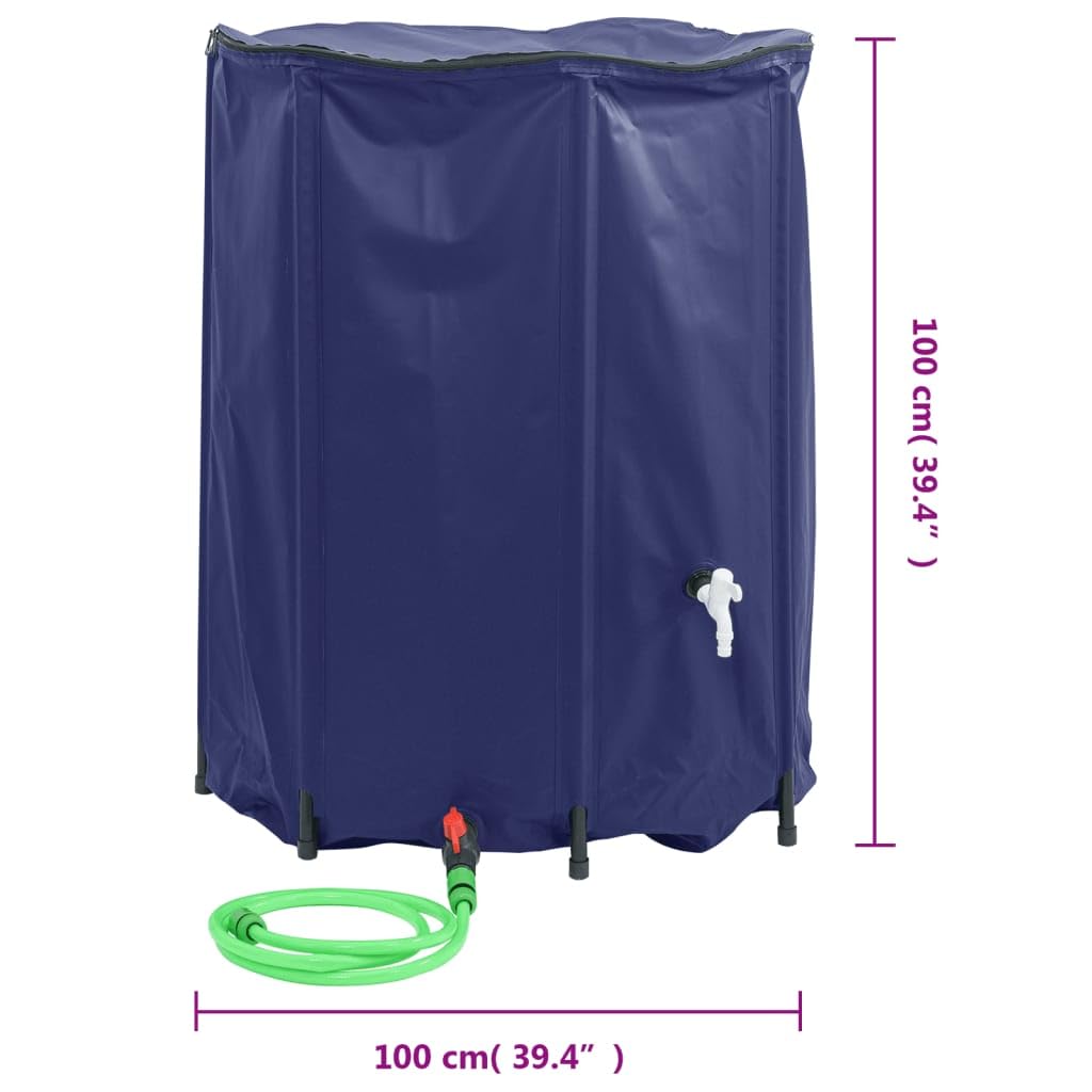 LAPOOH Serbatoio Acqua con Rubinetto Pieghevole 750 L in PVC,Bidone per la Raccolta dell'Acqua Piovana,Serbatoio Cisterna Raccolta Acqua-155993