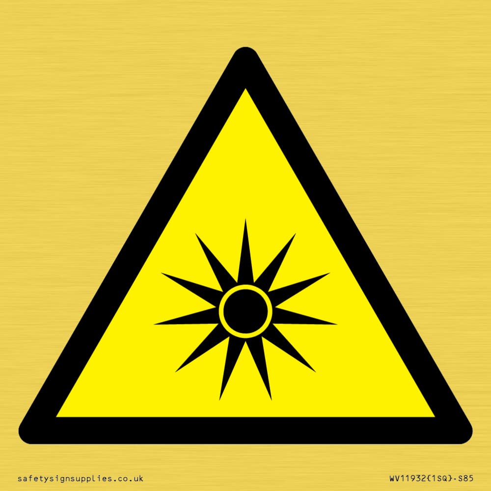 W027 Warning: Optical radiation Sign - 85x85mm - S85