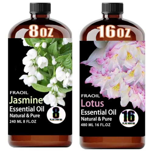 Aceite Esencial de Jazmín y Aceite Esencial de Loto 8 y 16 Fl Oz