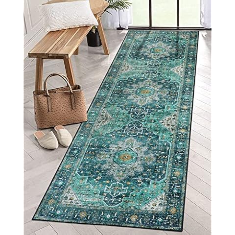 Moynesa Ultra-Thin Washable Vintage Runner Rug Cover
