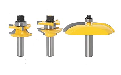 GAFeng Round Over Raised Panel Cabinet Door 3 Bit Router Bit Set 1/2-Inch Shank