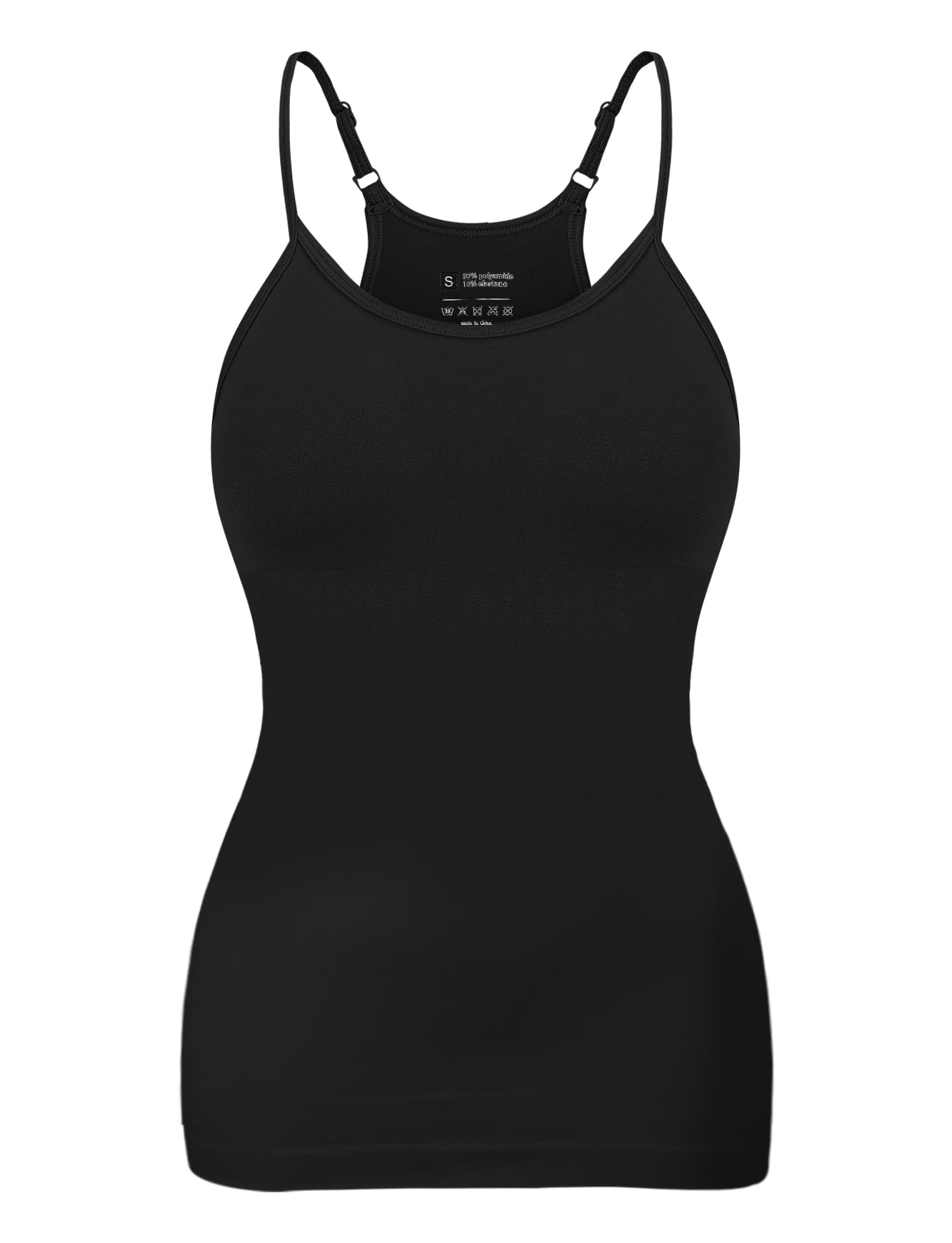 EUYZOUWomens Tummy Control Shapewear Tank Tops Seamless Racerback Compression Tops Slimming Body Shaper Camisole, Black, XX-Large