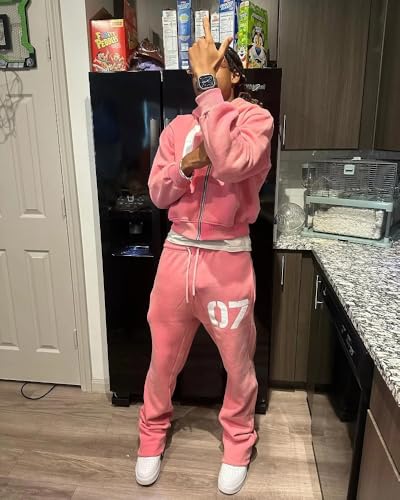 heyheyshine 2 Piece Oversized Pullover Sweatshirt Y2K Graphic Print Hooded Sweatshirt Loose Sweatpants 2000s Streetwear4