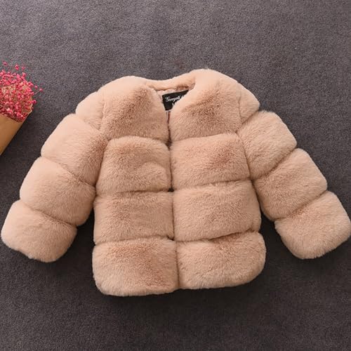 EnJoCho Children's Children's Clothing Splicing Thickened Small And Large Children's Coat Girls' Coat (Wine, 4-5 Years)4
