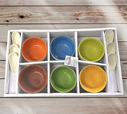 Image of Home Finery Ceramic Soup Bowl and Spoon Set - 12Pc