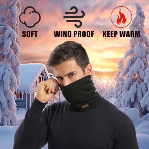 Winter Neck Warmer For Women Men Fleece Lined Thick Neck Gaiter Face Scarf Mask4