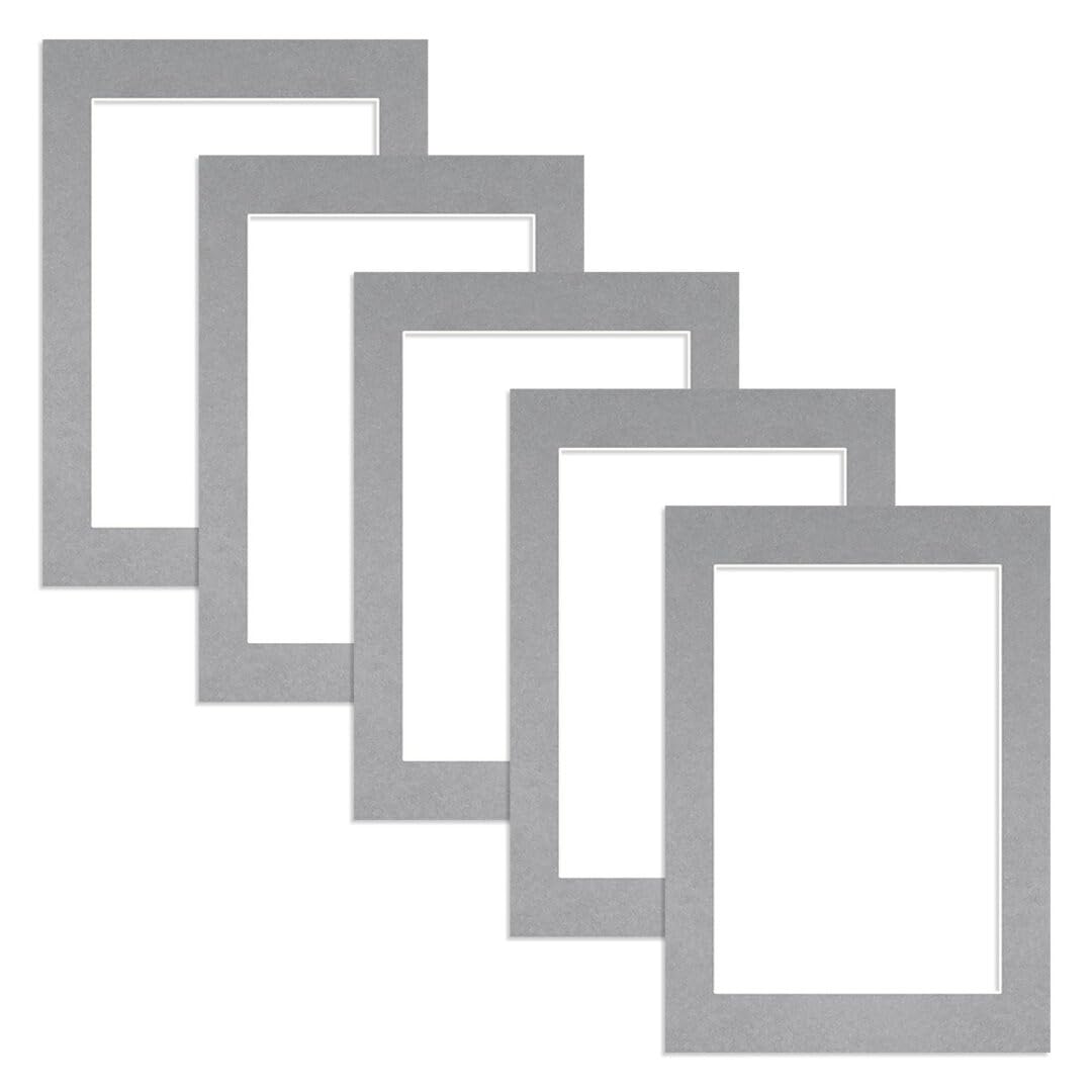 Alison Kingsgate A4 Silver Picture Mount for Frames - 9X6 Aperture - Pack 5 — image 1