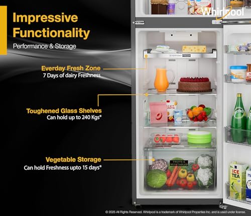 Image of Whirlpool 235 L 3 Star Convertible Frost Free inverter Double Door Refrigerator (IF INV 278 RADIANT STEEL(3S) CONV-TL)