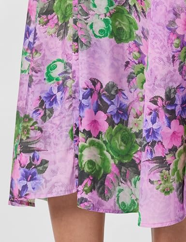 Image of BIBA Women Fit and Flare Below the Knee Rayon Flared Printed Dress