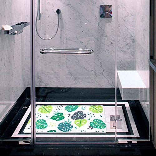 Tapis de bain Monstera vert pour une ambiance spa et douche sécurisée - 7