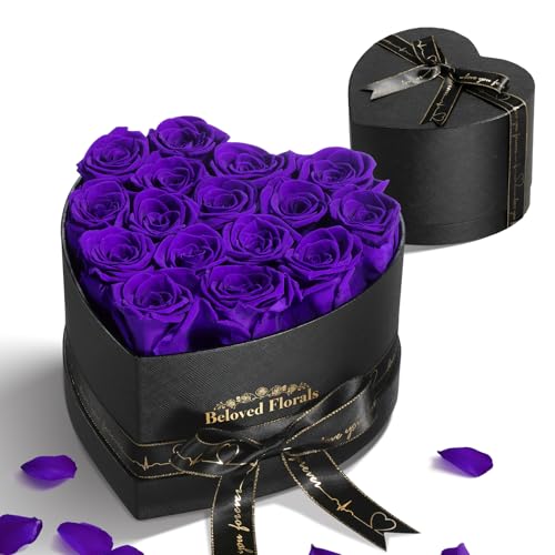 16 Preserved Flowers Rose in a Box, Gifts for Women Mom Her Wife on Mothers Day Valentines Birthday Christmas Anniversary Romantic(Red)