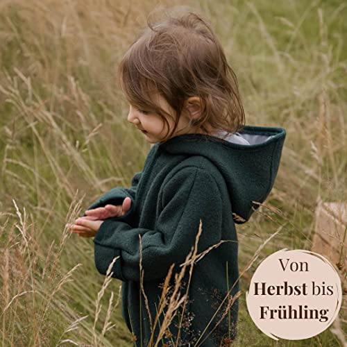 Hofbrucker Merino-Wollwalk Babyoverall (62-68, Waldgrün) – Bild 7