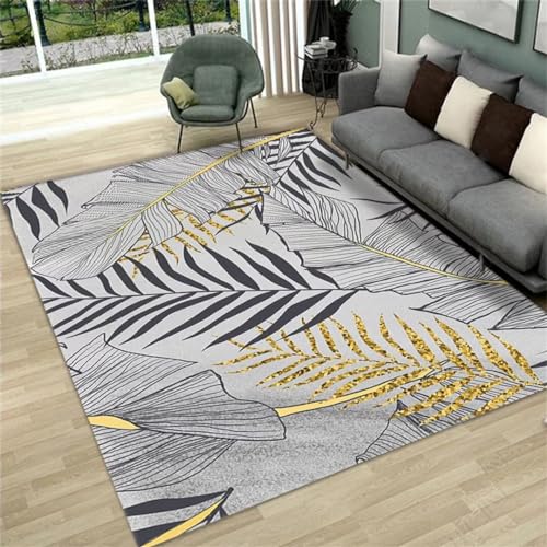 Tapis lavable antidérapant grand format pour salon moderne gris - 2