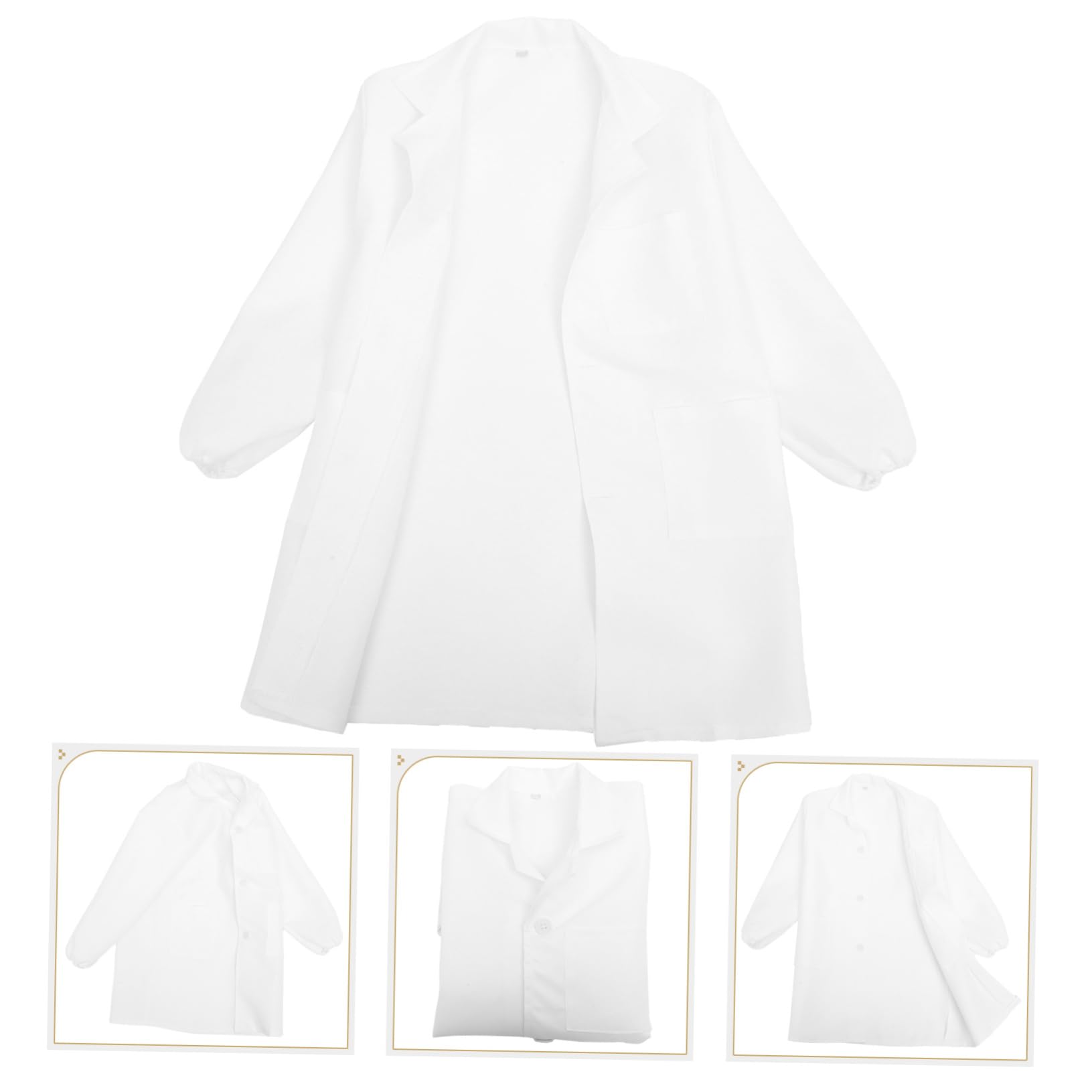 BESPORTBLE Blouse de Laboratoire Blanche pour Garçon et Filles, Ample et Lavable Poches, Vêtement Scientifique pour Fête Cosplay et Jeux de Rôle