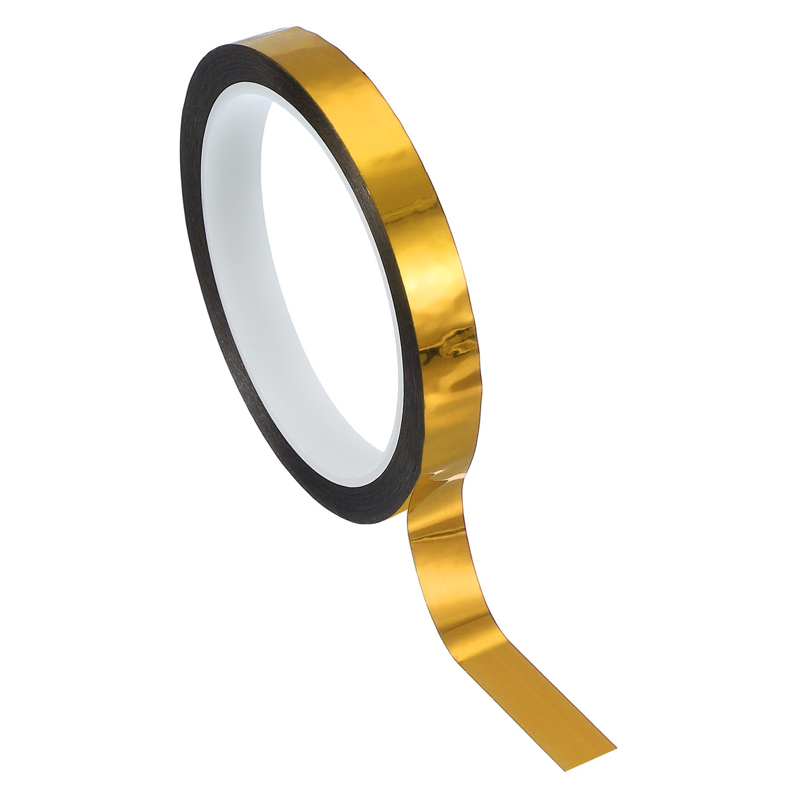 Photo 1 of PATIKIL Metalized Polyester Film Tape 1/2 Inch x 55 Yards, Metallic Decor Tape Glossy Golden Adhesive Mirror Tape for Detailing Accent Wall Graphic Arts Boat Trim Walls