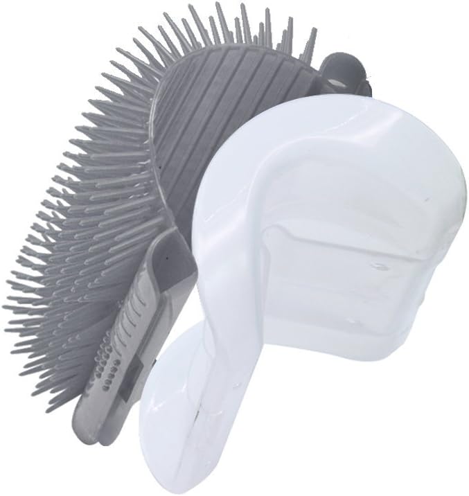 Cat Self Groomer with Catnip,Grooming Brush,Wall Corner Massage Comb,for Long & Short Fur Cats/Dogs,Helps Prevent Hairballs and Controls Shedding (Gray)