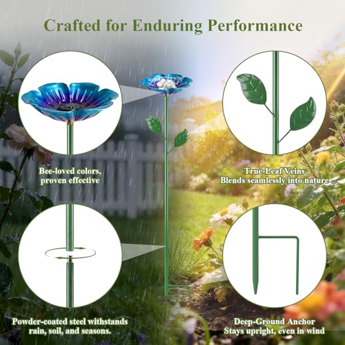 MYMULIKE Bee Watering Station for Garden, 6 Pack Bee Bath for Garden Decor, Butterfly Feeder to Attract Pollinators as Watering Station by MYMULIKE - Image 3