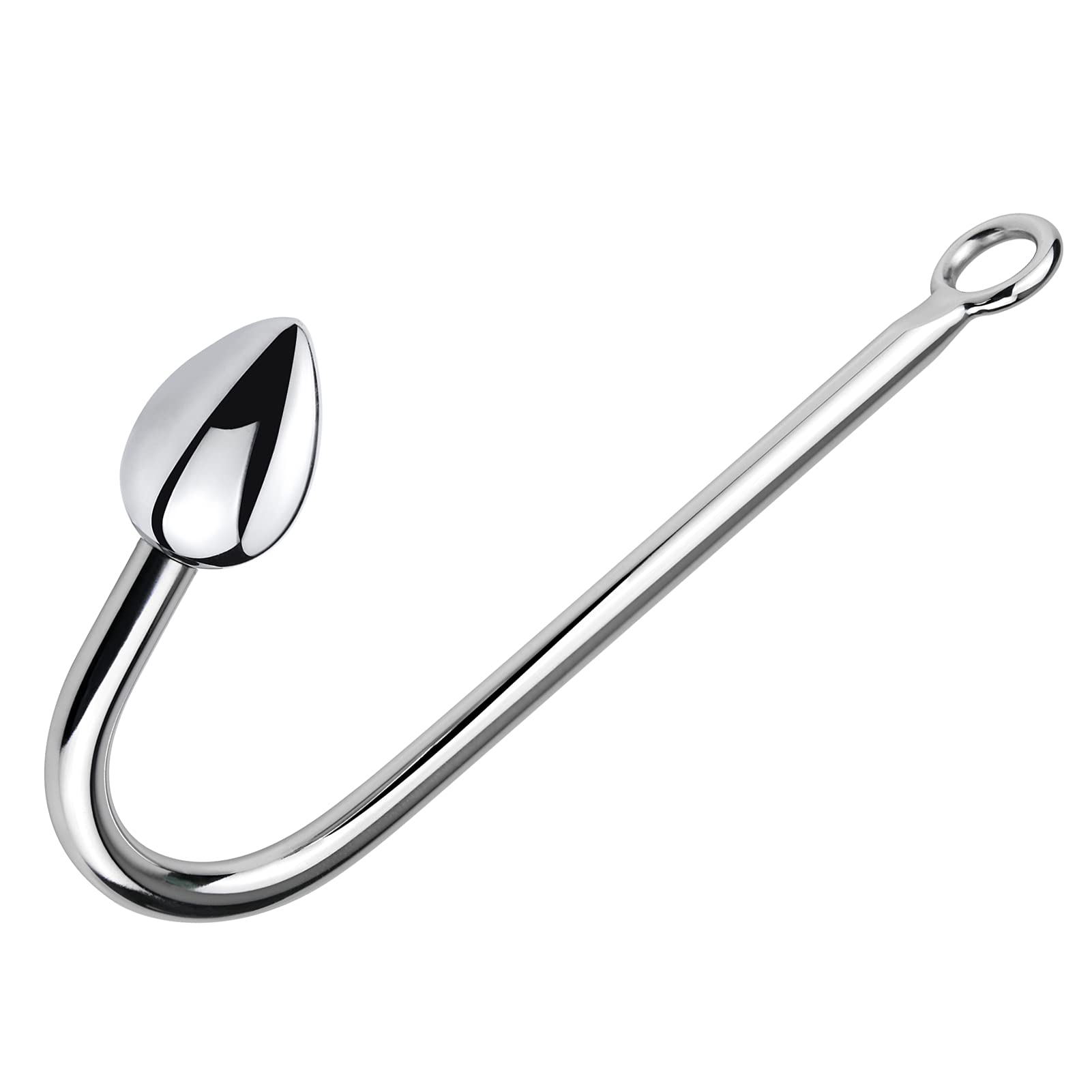 SXOVO Gancio Anale Gancio Anale per Bondage 24 cm con 3 sfere intercambiabili Ø 26,5 mm, 34 mm, 40 mm Gancio Butt plug in Metallo con sfera in Acciaio (Piccolo + Medio + Grande)