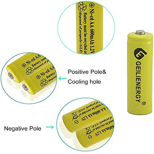 Oxwinou Aa Nicd 600Mah 1.2V Aa Rechargeable Battery For Outdoor Solar Lights,Garden Lights, Remotes, Mice (Yellow 4-Pack) #TOP1