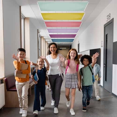 8PCS Fluorescent Light Covers, 4x2 Feet Magnetic Light Cover Fluorescent Lights Shade Panel Decorative Ceiling Lights Filters for Office Classroom Hospital Library Home Drop Ceiling (Purple Colorful) by ClassyWhimsy - Image 5