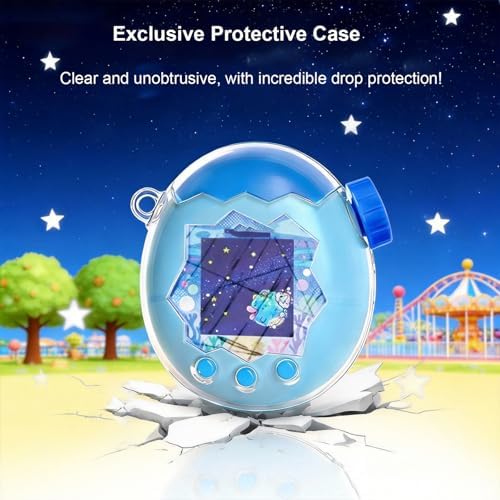 Resistant Transparent Protective Cover for Tamagotchi Paradise, Games Console Hard Shell PC Fall Pretection, Shockproof Protective Sleeve Case for Tamagotchi Paradise Accessories (Glitter Powder) — view 2