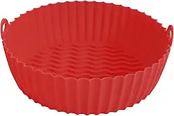 Assadeira Air Fryer Reutilizável Antiaderente Air Fryer Panela de Silicone | Fritadeiras seguras e não tóxicas Acessórios para forno Bandeja redonda