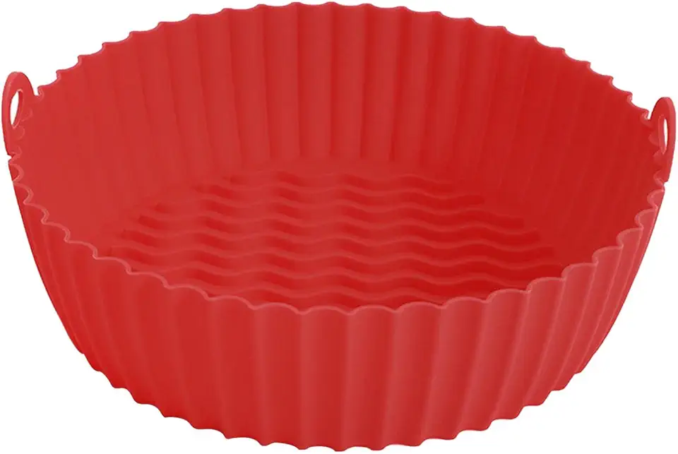 Assadeira Air Fryer Reutilizável Antiaderente Air Fryer Panela de Silicone | Fritadeiras seguras e não tóxicas Acessórios para forno Bandeja redonda