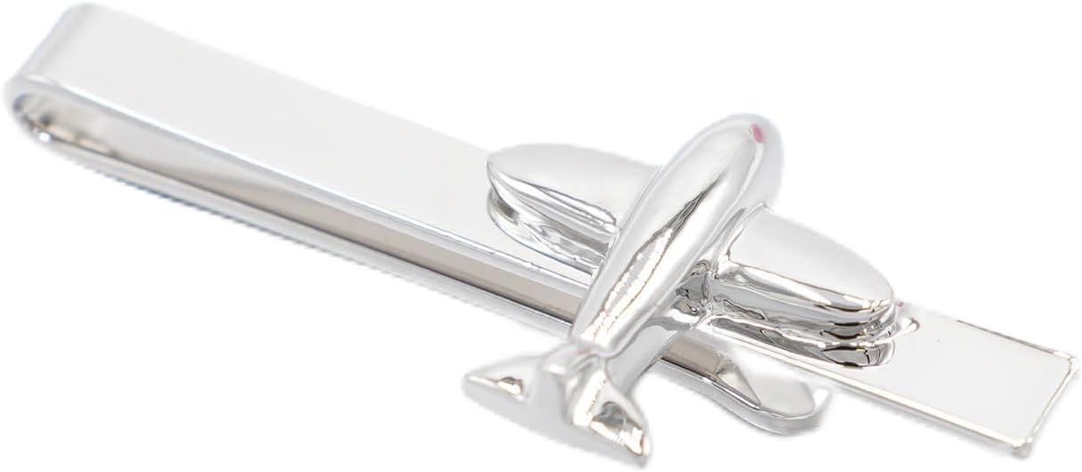Unique Silver Tie Clips for Men Personalized Airplane Moutache Music Tie Bar Clip Party Wedding Holiday Jewelry with Box