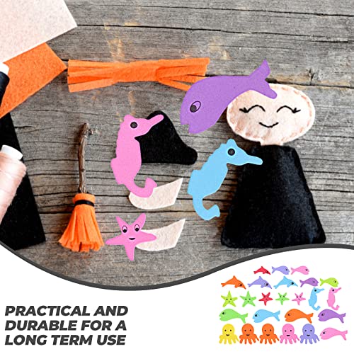 LOGOFUN 5 Bags Colorful Fish Stickers Sea Animals Self-Adhesive Decals EVA Foam Stickers DIY Art Craft for Kids
