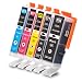Produktbild 5er Set Tintenpatronen kompatibel zu Canon PGI-570 / CLI-571 XL | für Canon Pixma MG5750 MG6850 MG7750 TS5050 TS5051 TS5055 TS6040 TS6050 TS6051 TS8040 TS8050 TS8051 TS9050 TS9055