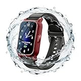 Fajocru Fall Detection Smart Watch for Seniors with GPS Tracking, SOS Alert & HD Video Call, Waterproof Fitness Tracker for Dementia/Alzheimer’s, 4G Safety (Classic, Red)