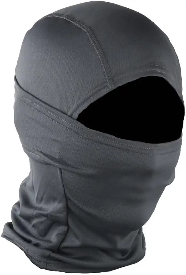 Touca Ninja Balaclava Articulada Profissional Resistente Frio Proteção Uv50 Multifuncional Respirável (BR, Alfa, Único, P, Cinza)