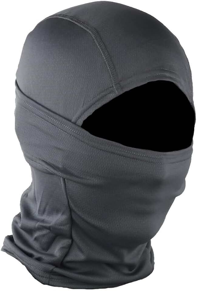 Touca Ninja Balaclava Articulada Profissional Resistente Frio Proteção Uv50 Multifuncional Respirável (BR, Alfa, Único, P, Cinza)