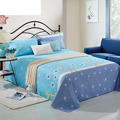 Drap plat en lin et coton sergé 160x230cm pour lit simple ou double