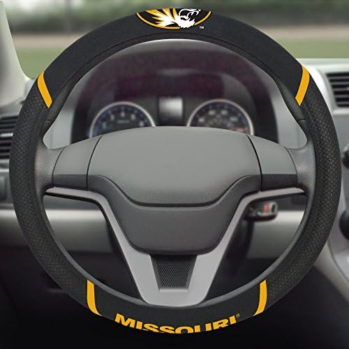 FANMATS 14915 NCAA University of Missouri Tigers Polyester Steering Wheel Cover , 15"x15"