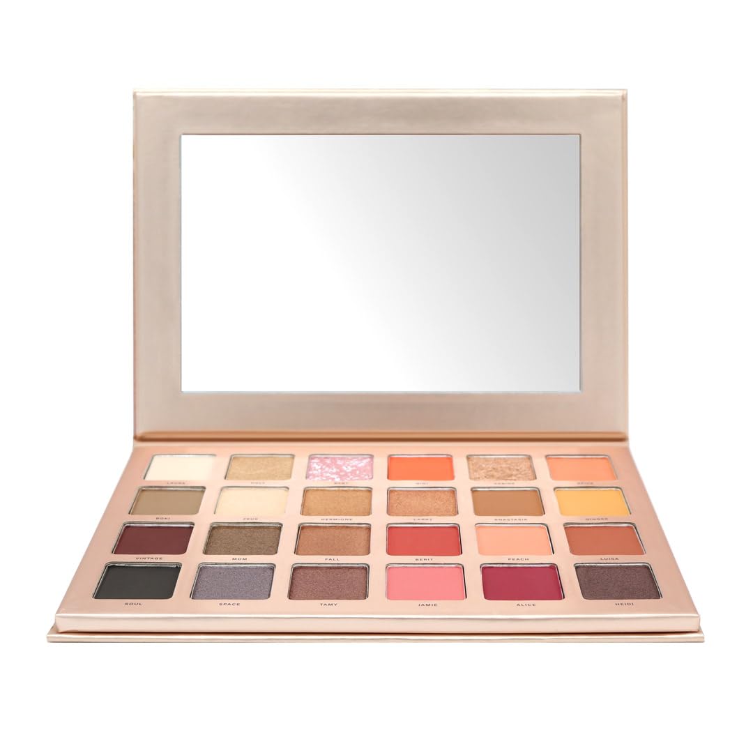 KU2 Cosmetics Lidschatten Palette Summernights mit 24 Farben | 13 Matte Farben, 11 Schimmernde Farben, Integrierter Spiegel, Make Up für jeden Hauttyp